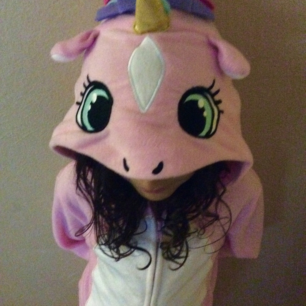 💥HP💥 🆕UNICORN PAJAMAS girls onsie pink fleece - Picture 7 of 7